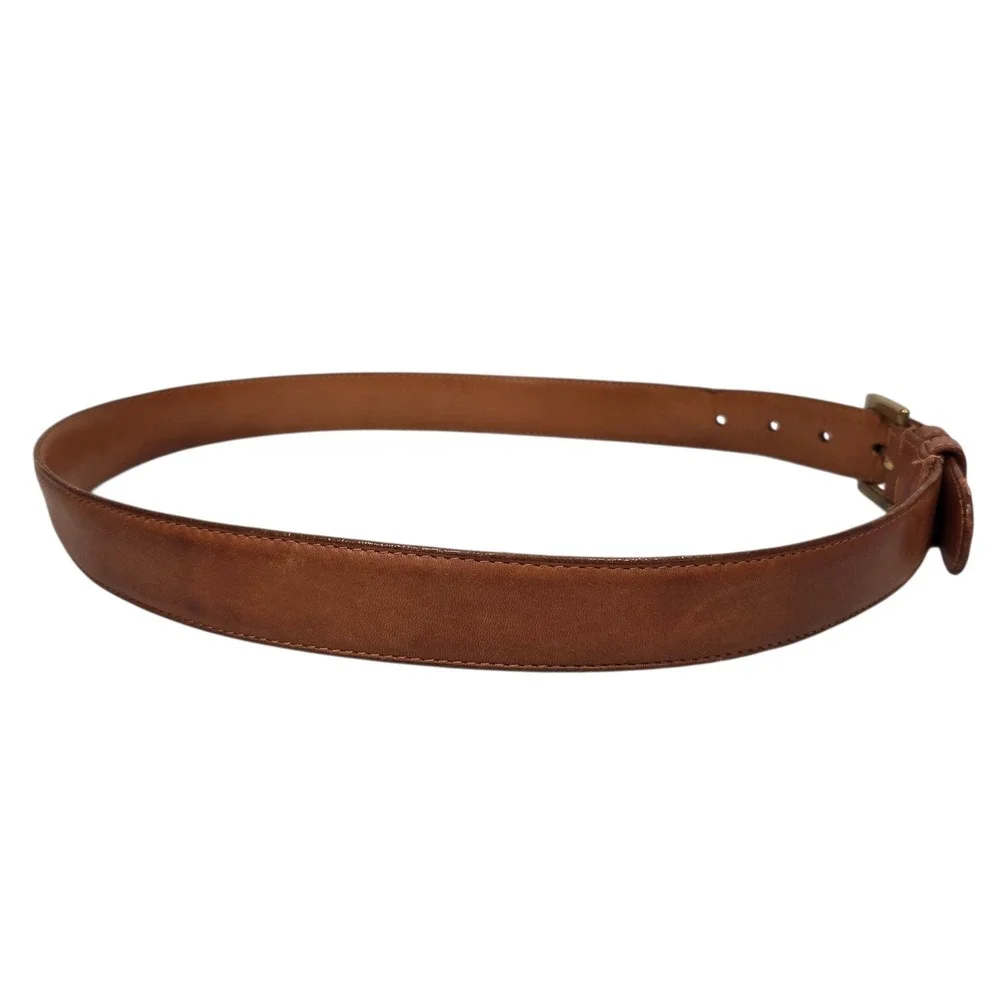 Vintage Coach Leather Belt 34 Brown 7611 Glove Tanned Brass Buckle NYC 90's USA